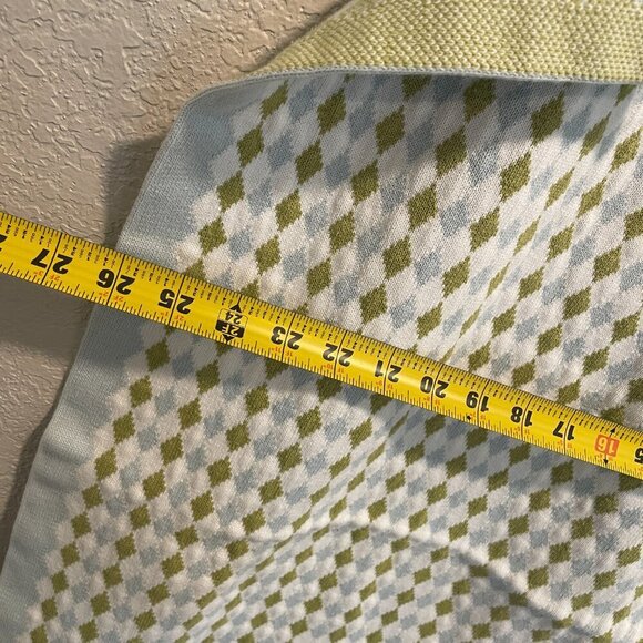 MiGi Blue & Green Diamond Pattern Nursery Blanket - Picture 6 of 6